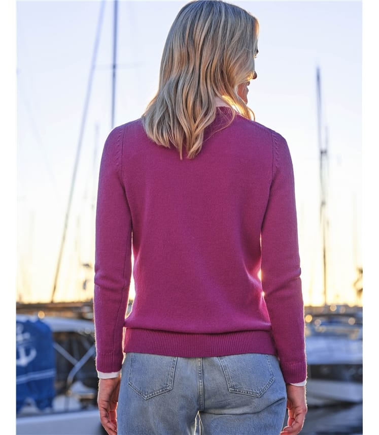 Womens Lambswool V Neck Jumper