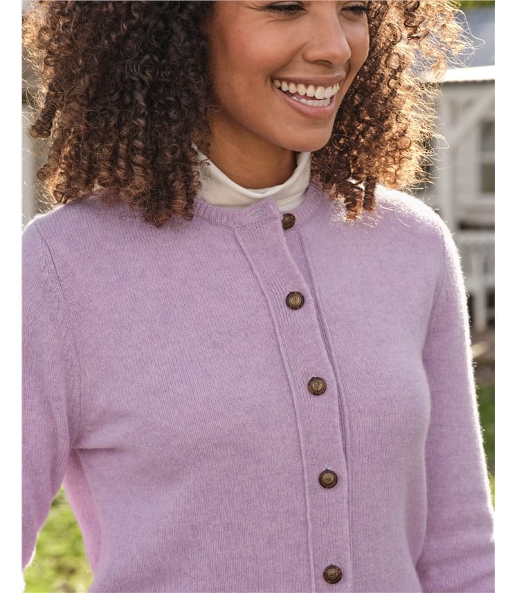 Cardigan à col rond - Femme - Laine d'agneau