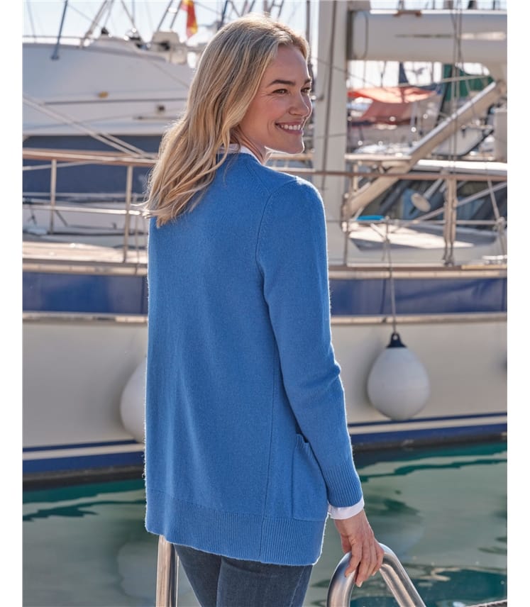 Lambswool Ladies Crew Neck Cardigan