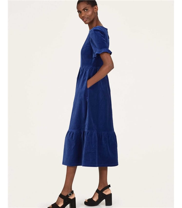 Alleegra Organic Cotton Velvet Midi Dress