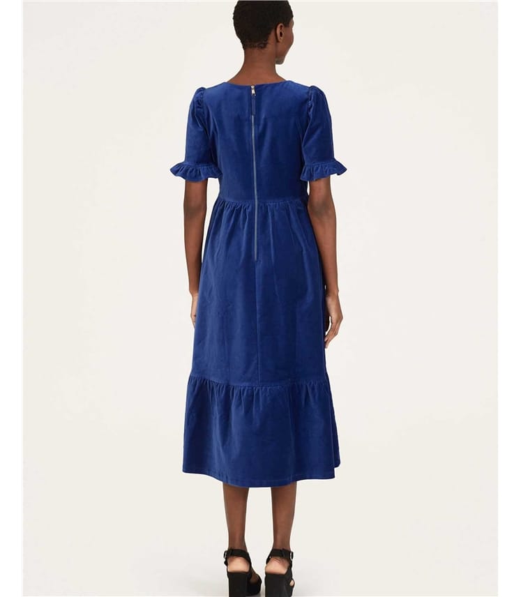 Alleegra Organic Cotton Velvet Midi Dress