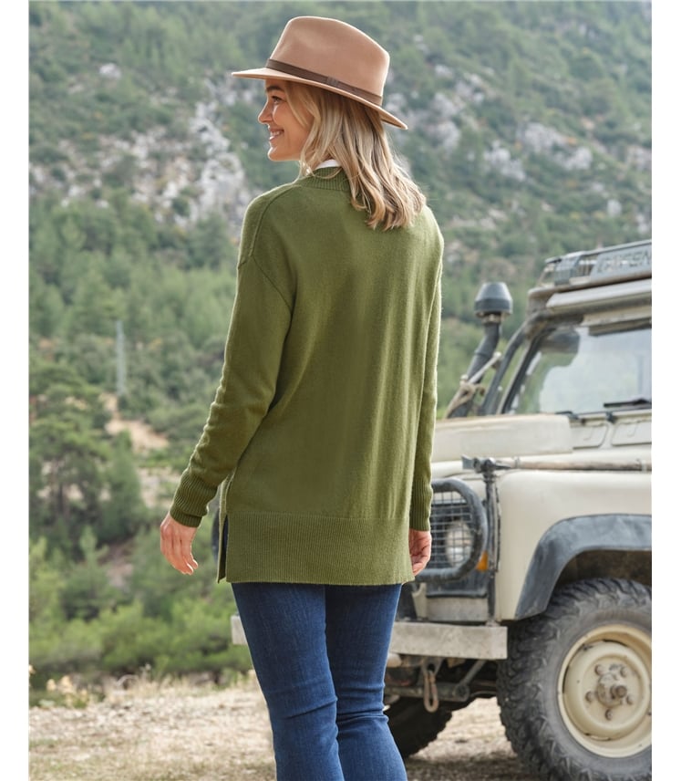 Tunique col V décolleté - Femme - Cachemire & Mérinos