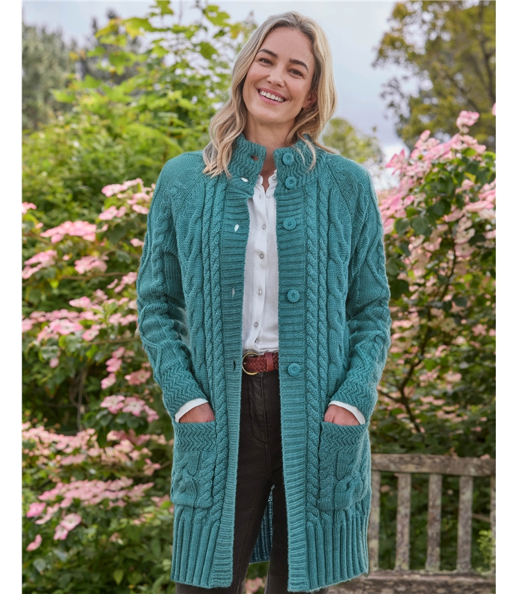 Pure Wool Aran Coatigan