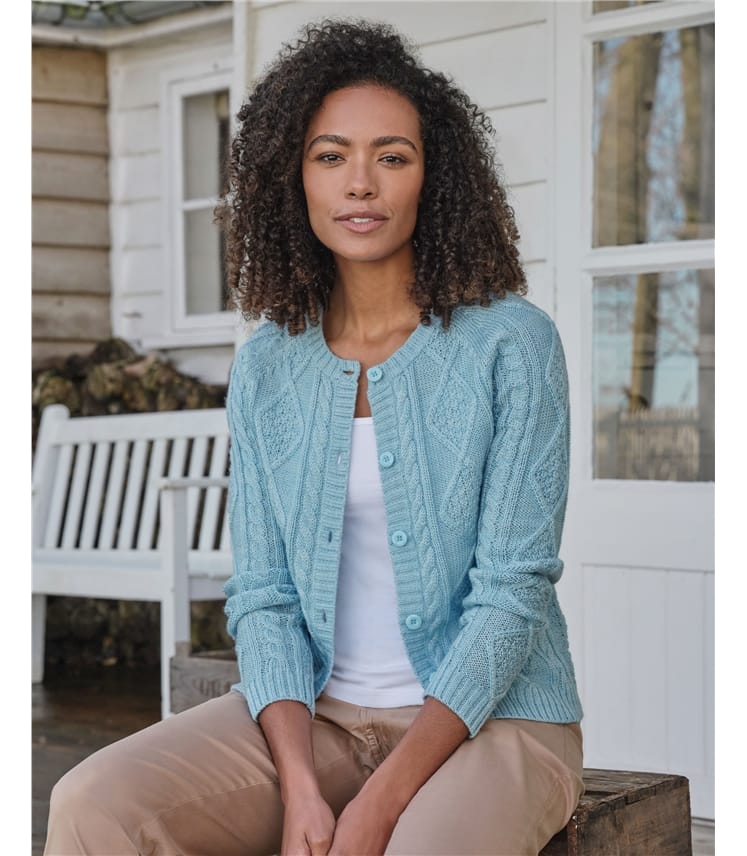 Cardigan torsadé boutonné - Femme - Pure Laine