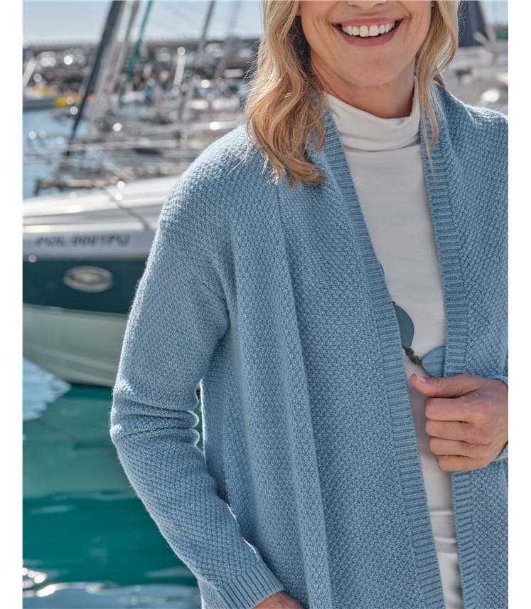 Moss Stitch Edge To Edge Cardigan