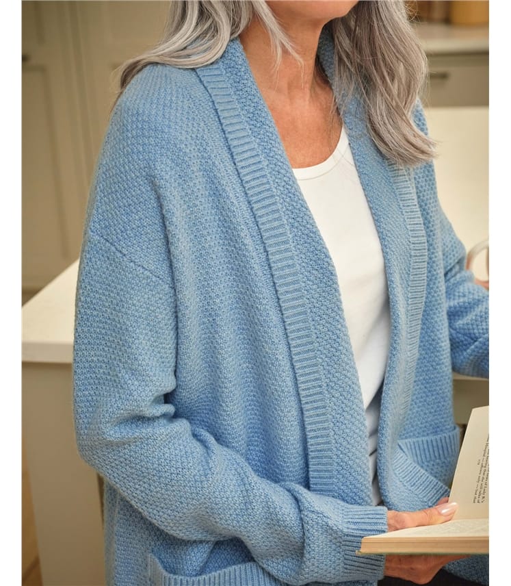 Moss Stitch Cardigan bord à bord