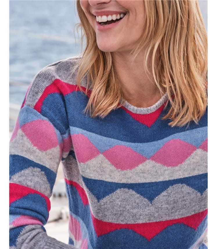 Scallop Stripe Boat Neck Jumper