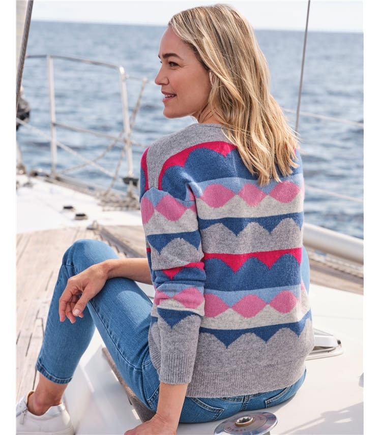 Scallop Stripe Boat Neck Jumper