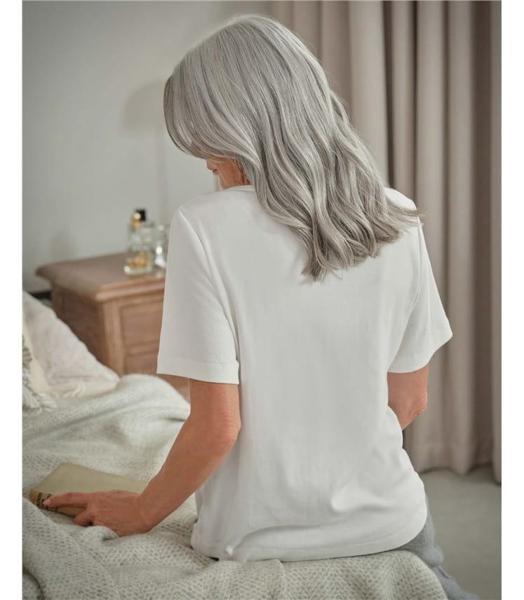 Short Sleeve Rib Henley Top