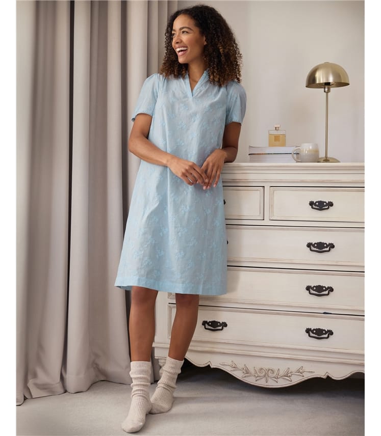 Lightweight Angel Sleeve Frill Collar Nightie