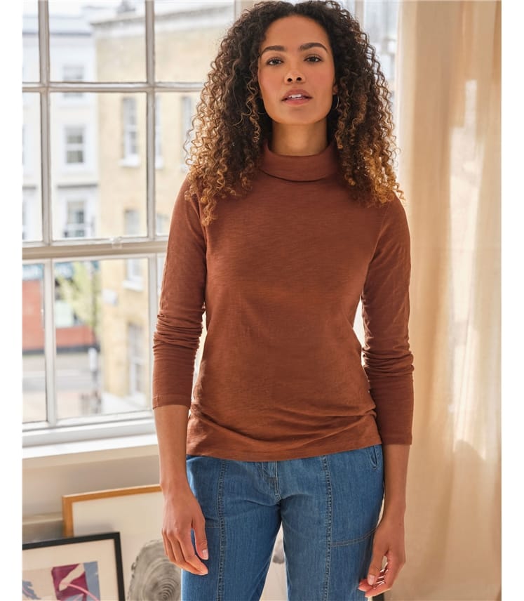 Cotton polo neck tops best sale