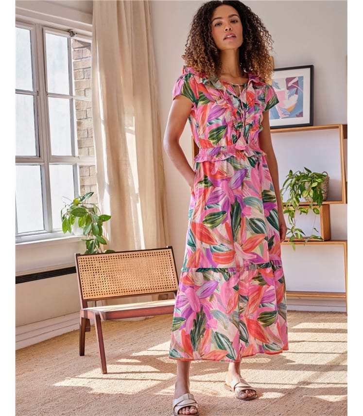 Multi | Adella Hemp Dress | WoolOvers UK