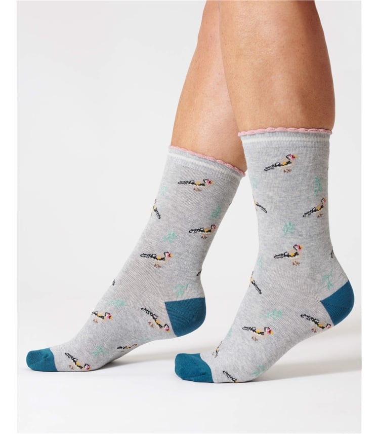 Socken mit Bio-Baumwolle, Vögel