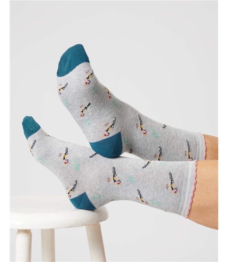 Socken mit Bio-Baumwolle, Vögel