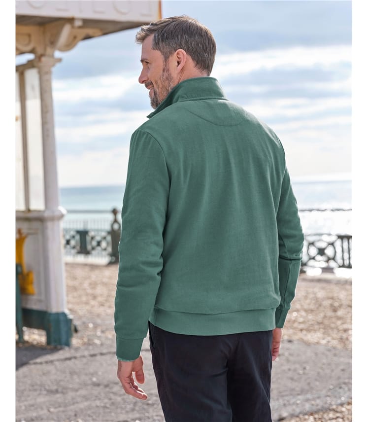 Sweat-shirt à col zippé - Homme - Coton bio