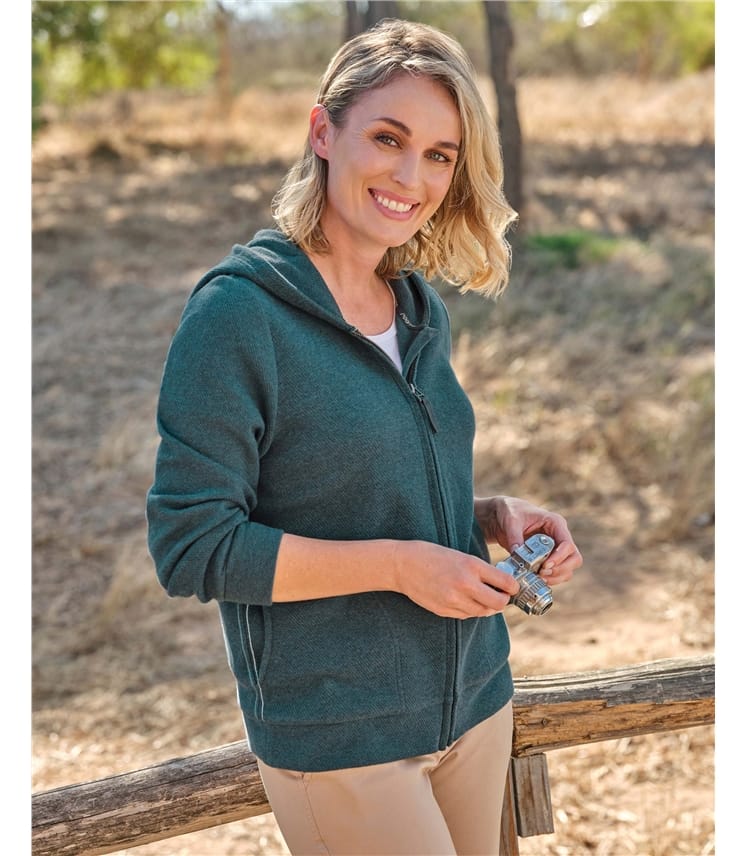 Sweat à capuche zippé dégradé