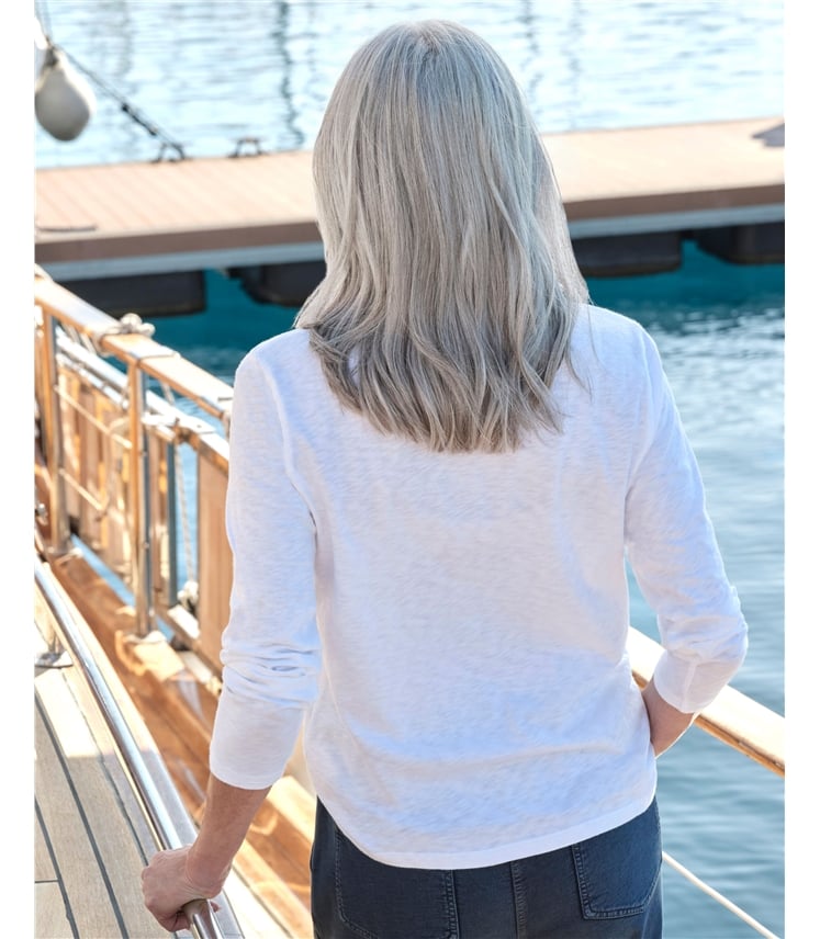 Long Sleeve Notch Neck Top