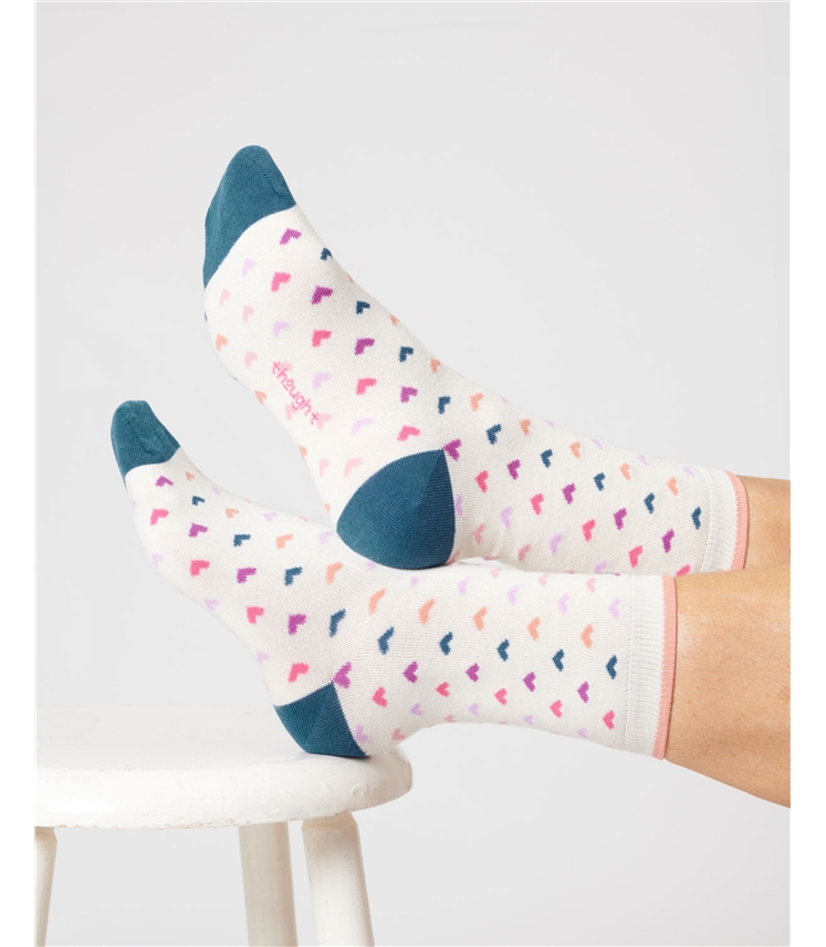 Womens Heart Spot Organic Cotton Socks