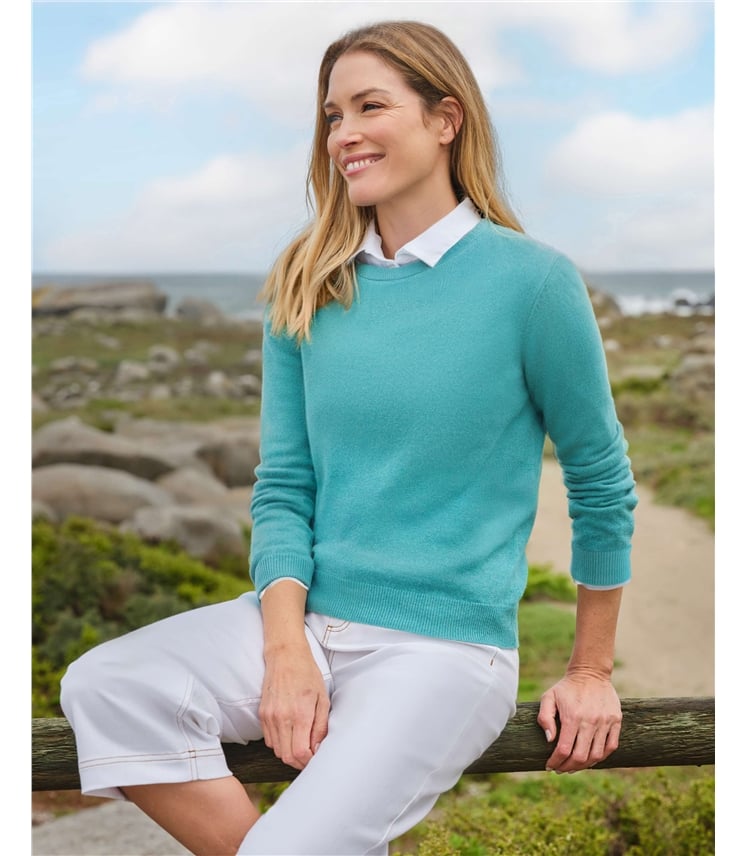 Cashmere and Merino Crew Neck Knitted Jumper