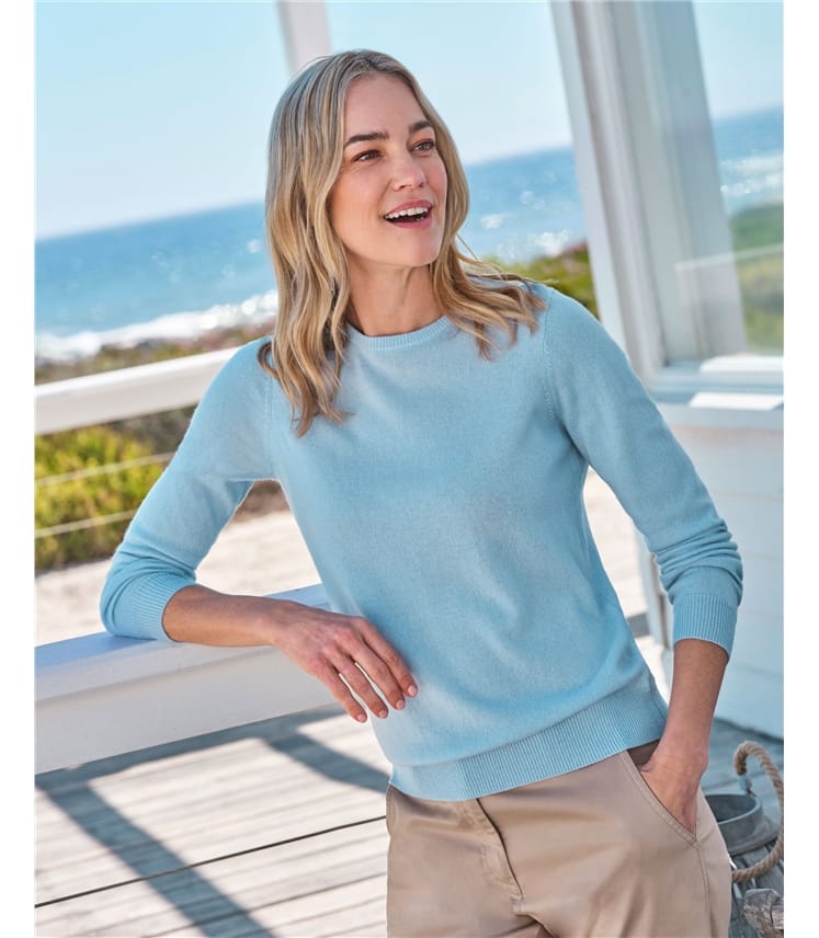 Cashmere and Merino Crew Neck Knitted Jumper