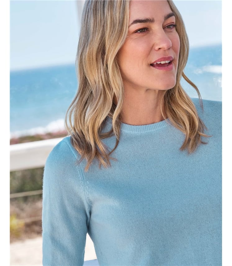 Cashmere and Merino Crew Neck Knitted Jumper