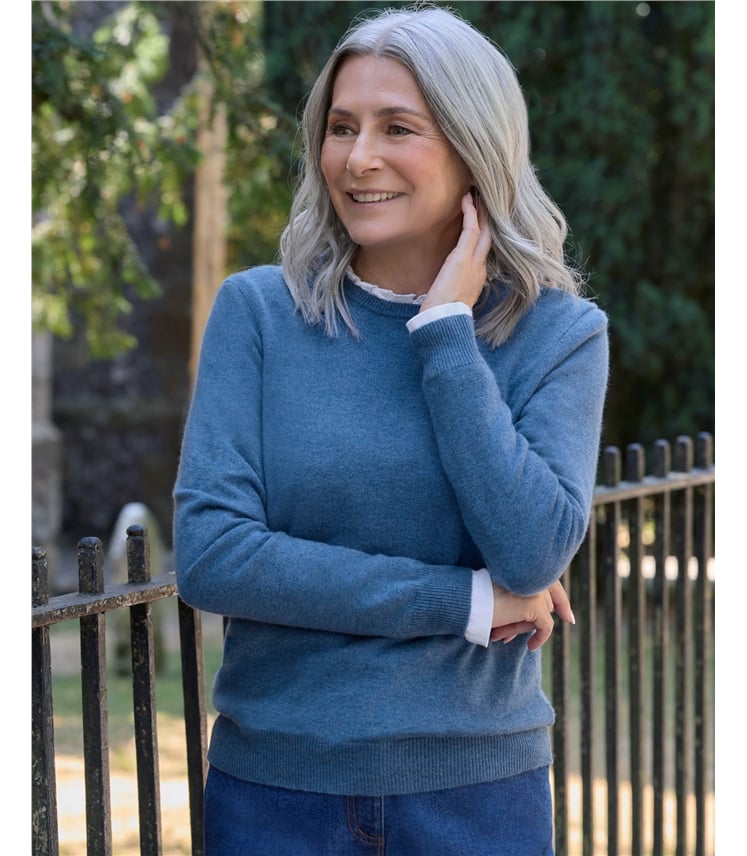 Cashmere and Merino Crew Neck Knitted Jumper