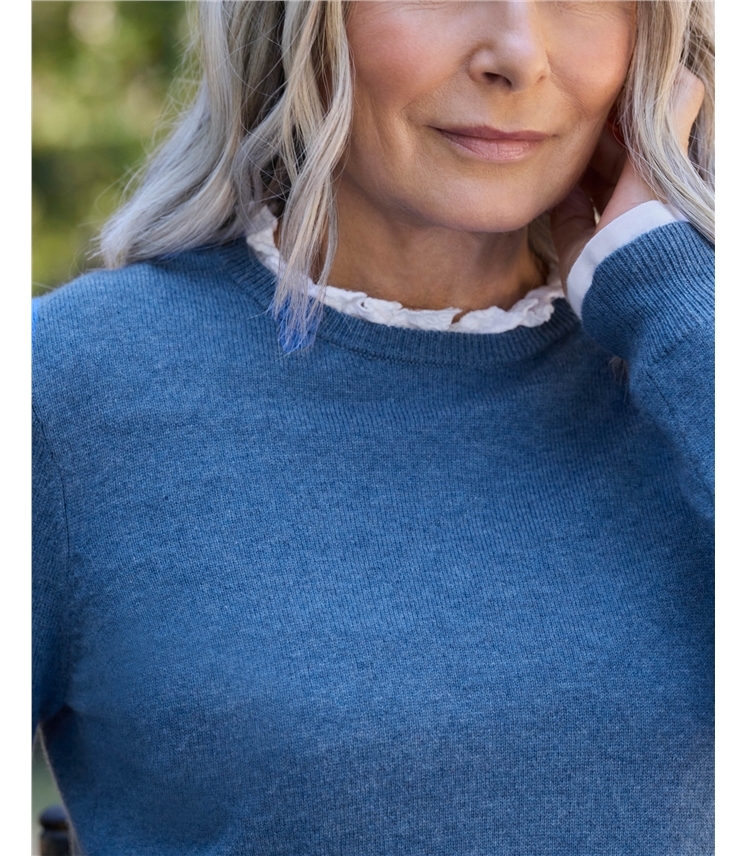 Cashmere and Merino Crew Neck Knitted Jumper