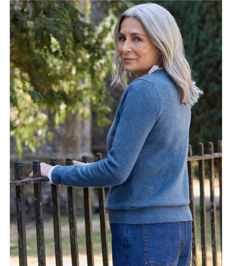 Cashmere and Merino Crew Neck Knitted Jumper