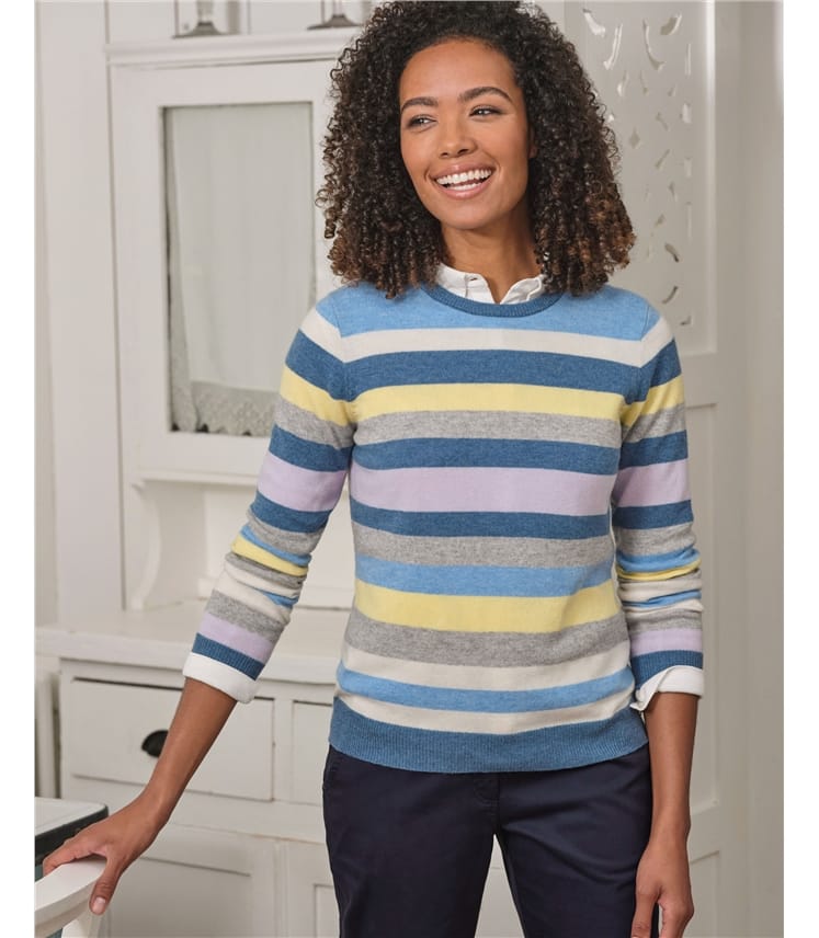 Pull à col rond - Femme - Cachemire & Mérinos