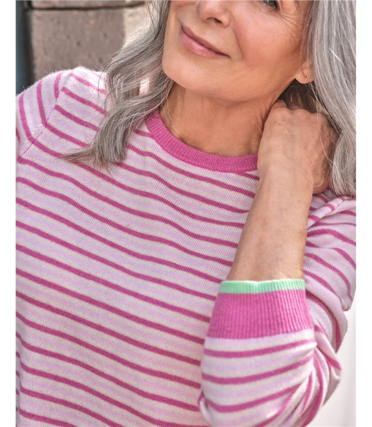 Cashmere and Merino Crew Neck Knitted Jumper