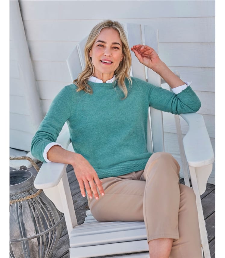 Cashmere and Merino Crew Neck Knitted Jumper