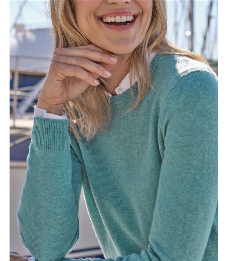 Cashmere and Merino Crew Neck Knitted Jumper