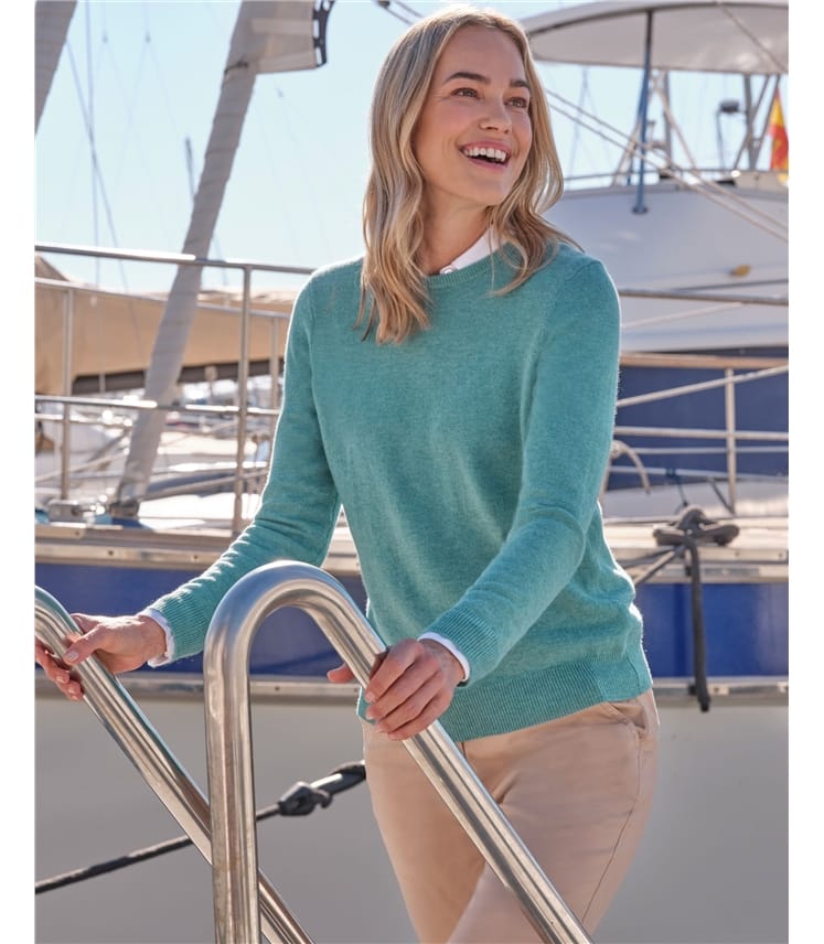 Cashmere and Merino Crew Neck Knitted Jumper