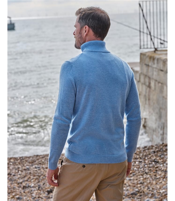 Cashmere and Merino Polo Neck Jumper