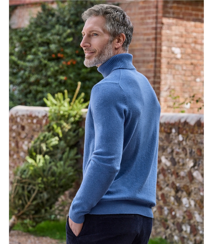 Cashmere and Merino Polo Neck Jumper