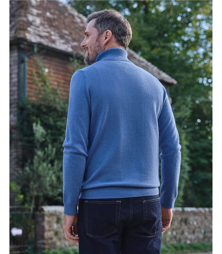 Cashmere and Merino Polo Neck Jumper