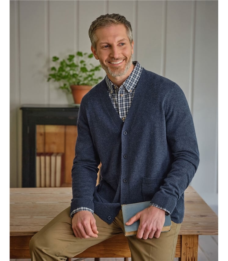 Cashmere and Merino V Neck Cardigan
