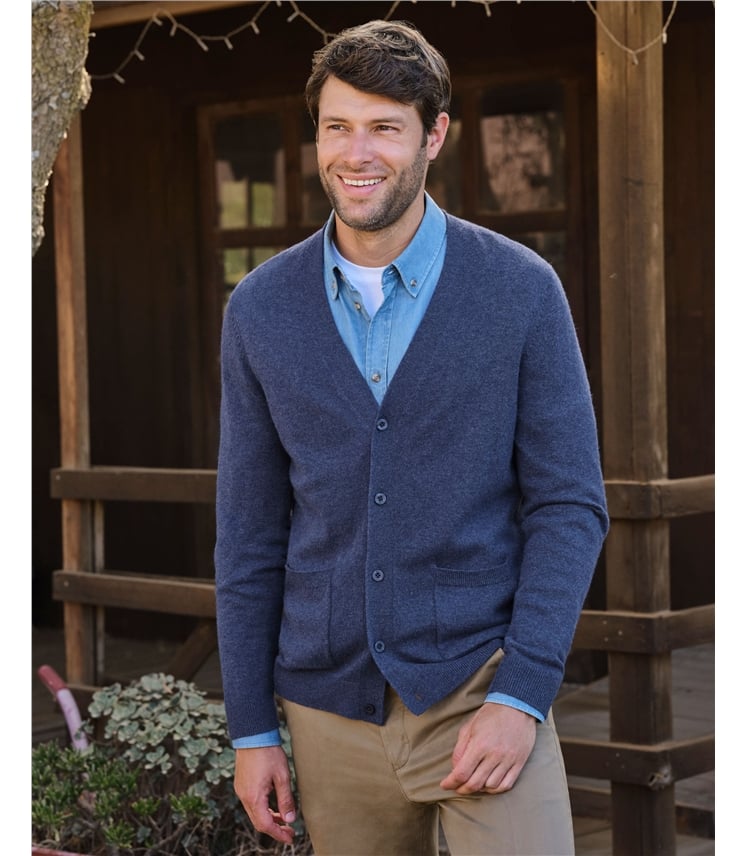 Cashmere and Merino V Neck Cardigan