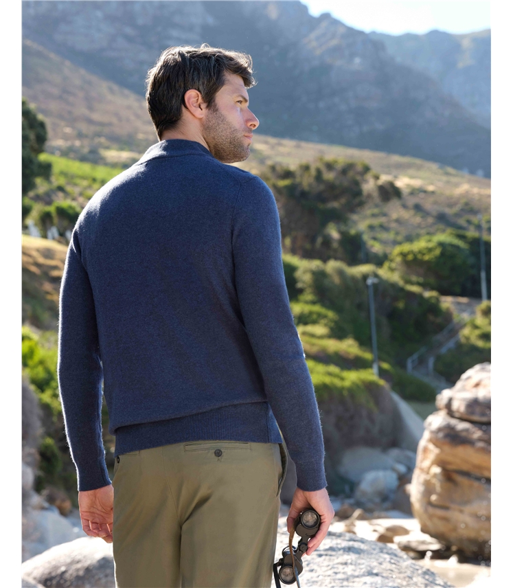 Cashmere and Merino Zip Neck Jumper