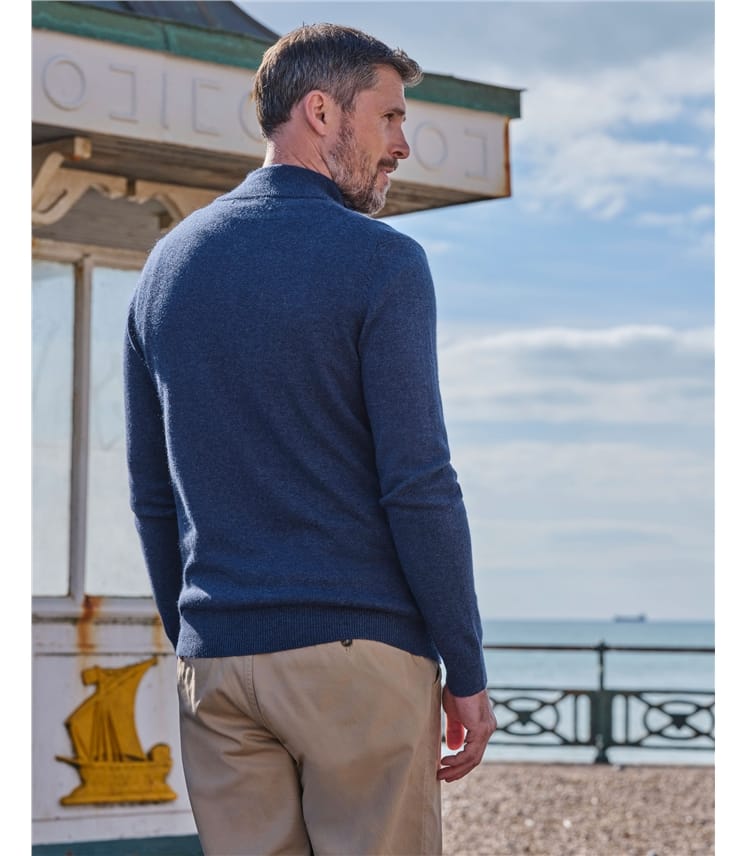 Cashmere and Merino Zip Neck Jumper