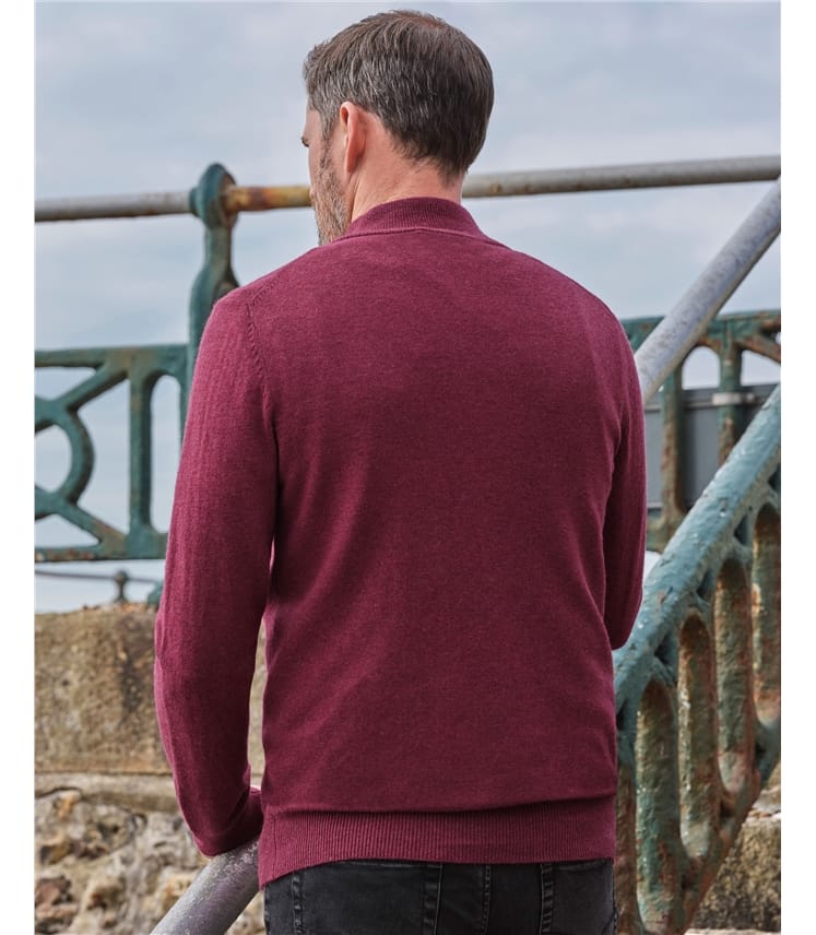 Cashmere and Merino Zip Neck Jumper