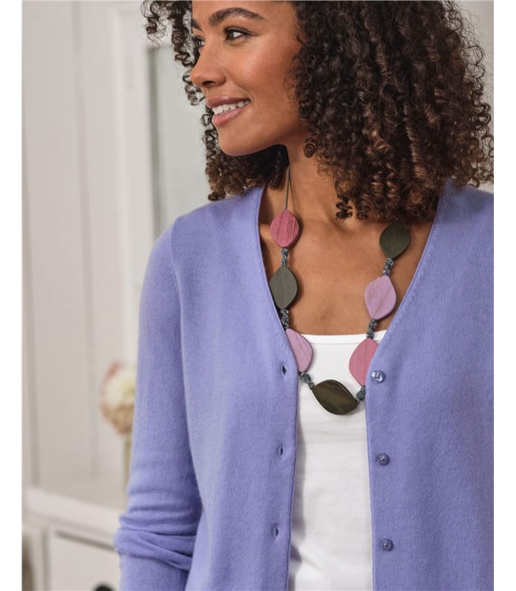 Cashmere Merino Classic V Neck Cardigan