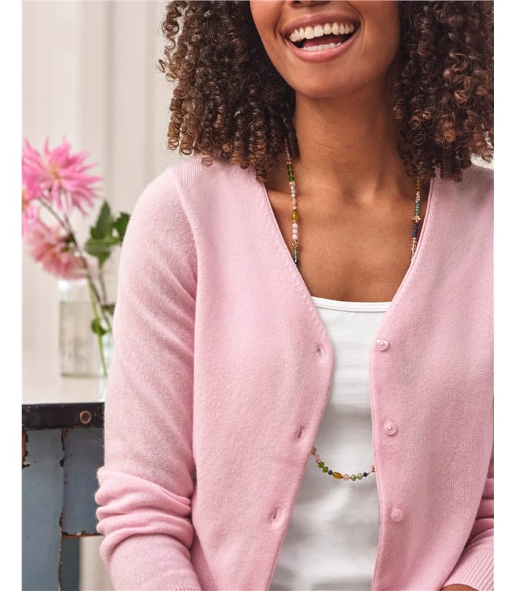 Cashmere Merino Classic V Neck Cardigan