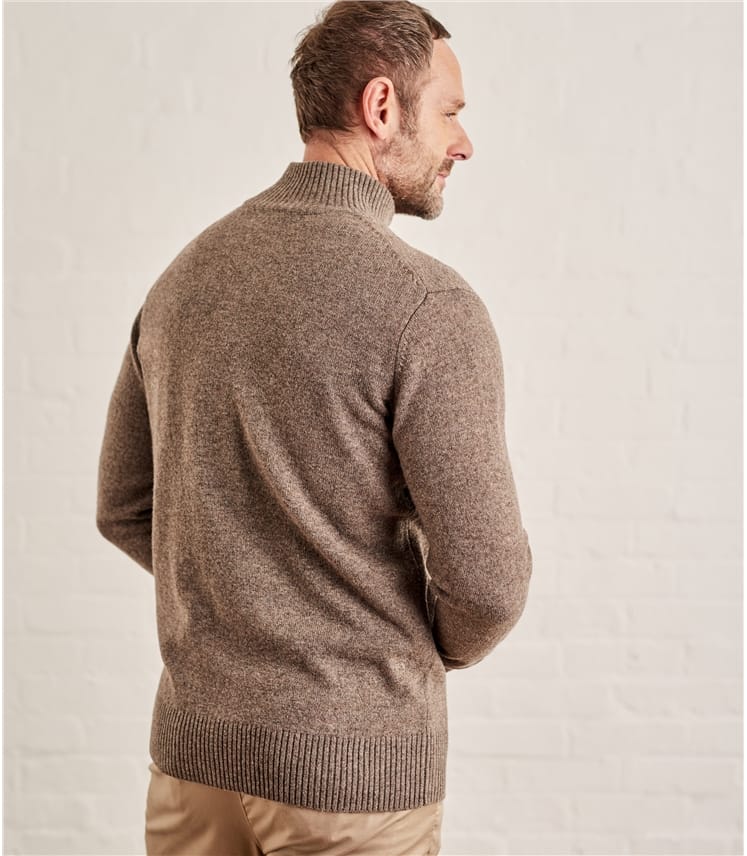 Vole Marl Mens Lambswool Lincoln Zipper Cardigan WoolOvers UK