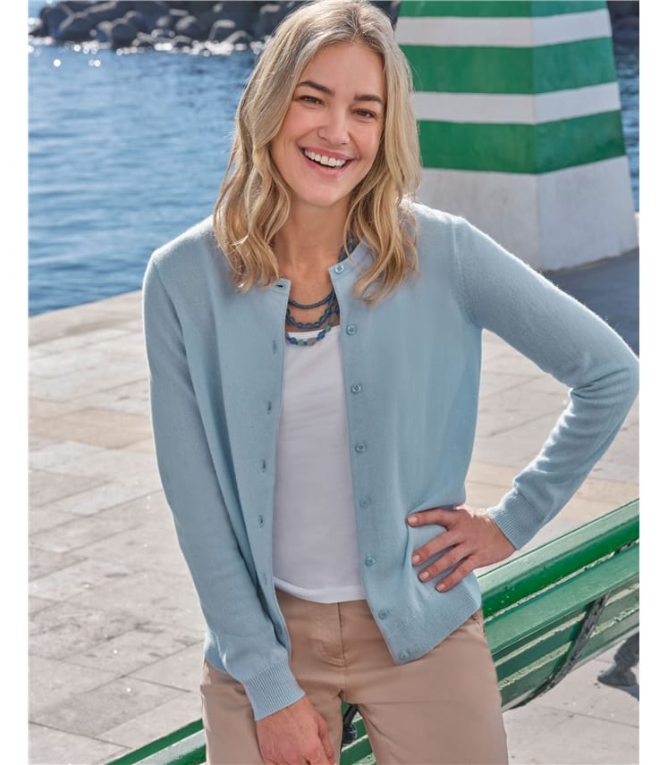 Cashmere Merino Crew Neck Cardigan