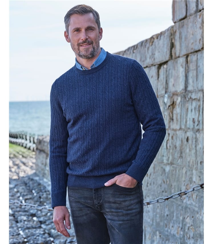 Cashmere and Merino Cable Jumper