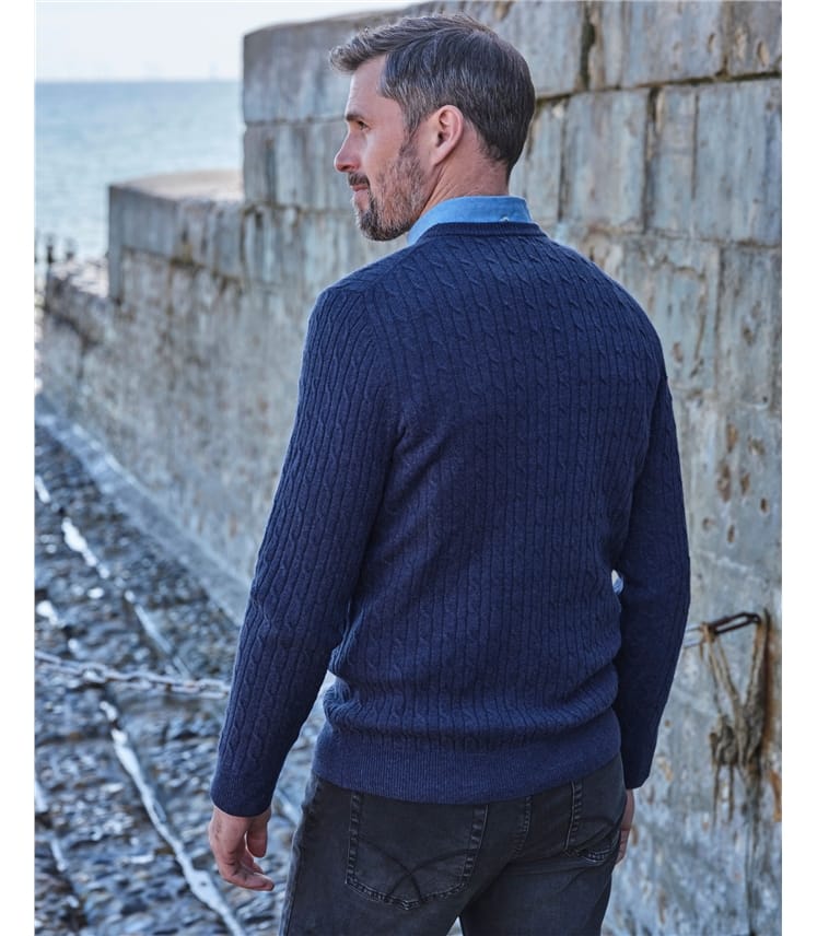 Cashmere and Merino Cable Jumper