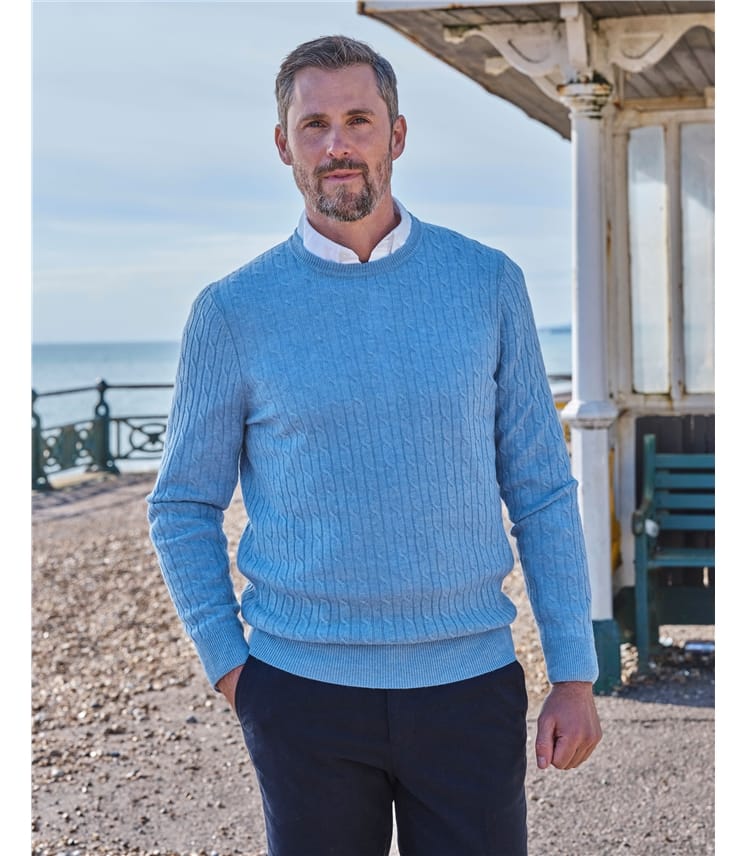 Cashmere and Merino Cable Jumper