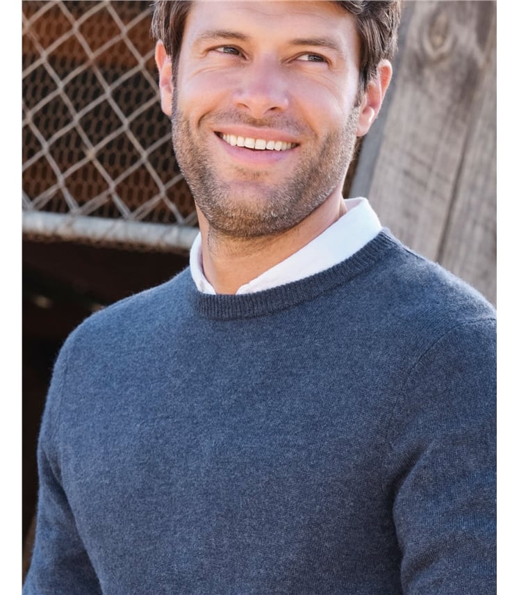 Pull à col rond - Homme - Cachemire & Mérinos