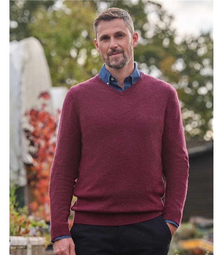 Cashmere & Merino Classic V Neck Knitted Jumper